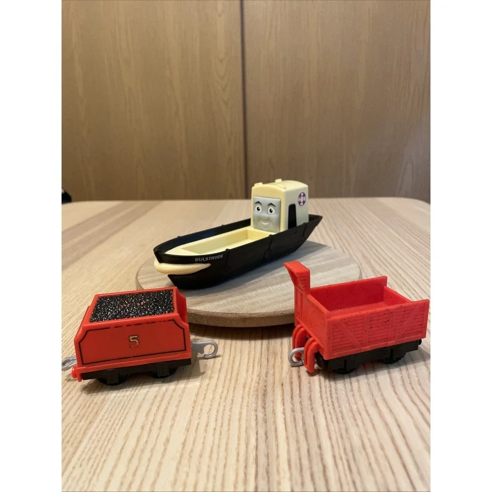 Thomas Friends TrackMaster Bulstrode Boat Coal Wagon Red Cargo Car Lot of 3